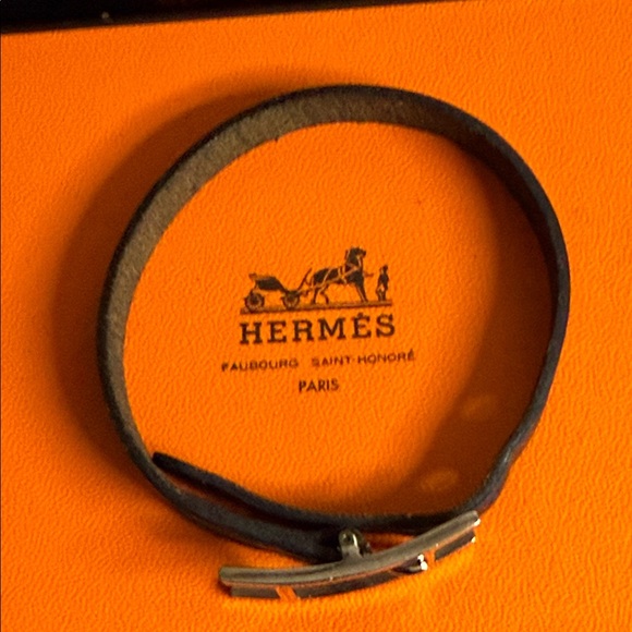 Hermes Black Leather Bracelet - Picture 7 of 12